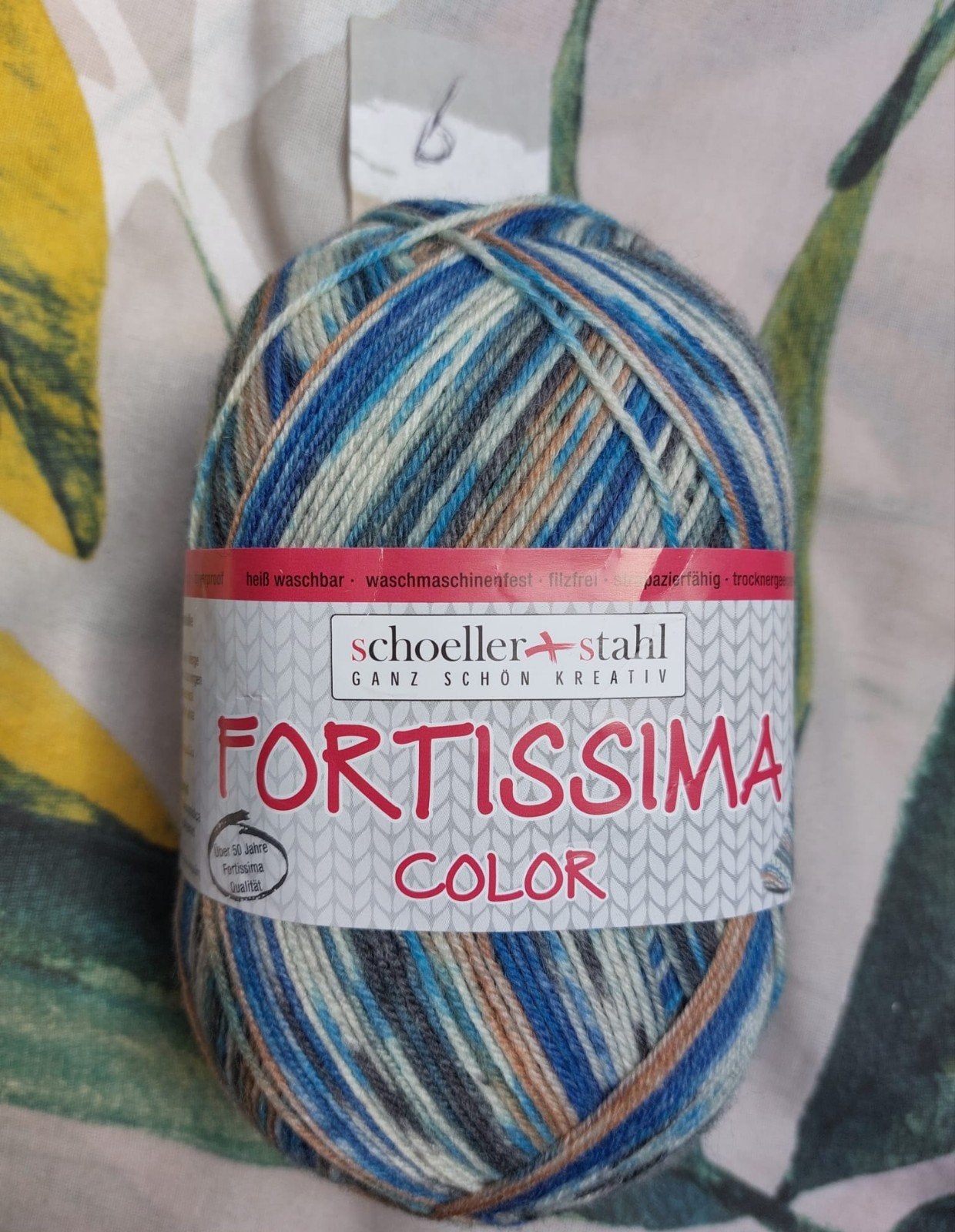 1 bol sokkenwol blauw gemêleerd, Ophalen of Verzenden, Nieuw, Breien of Haken, Wol of Garen