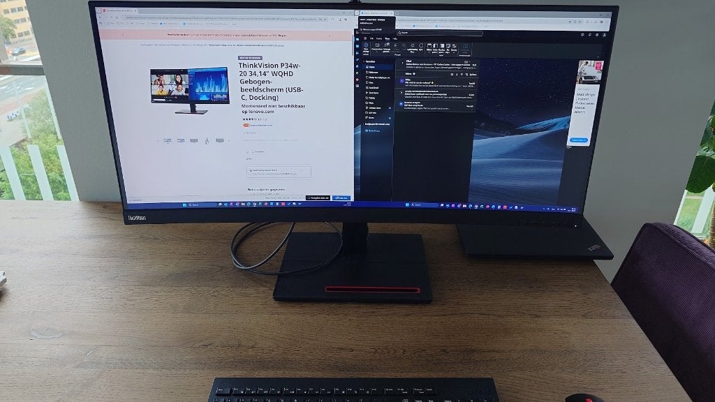 Lenovo ThinkVision P34w-20 34,14" WQHD monitor, Computers en Software, Monitoren, Ophalen, Overige resoluties, HDMI, Ultrawide