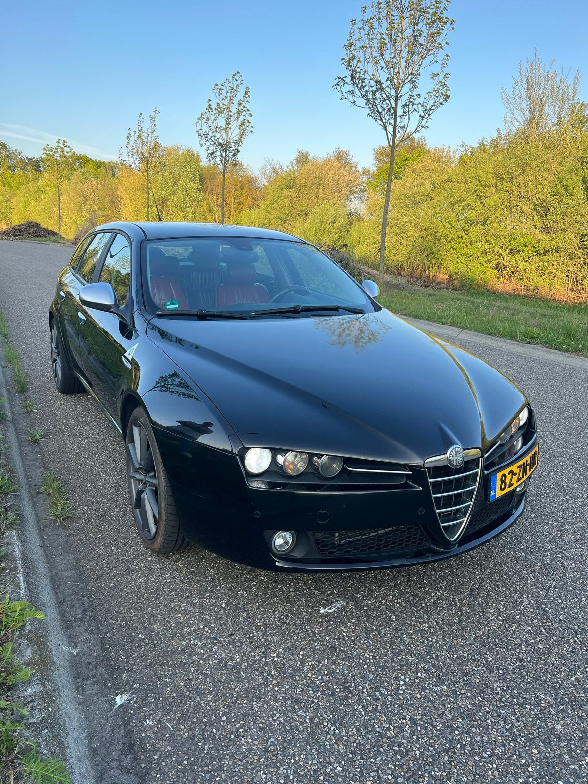 Alfa Romeo 159 2.2 JTS SW 2008 Zwart, Auto's, Voorwielaandrijving, 4 cilinders, Zwart, Stationwagon