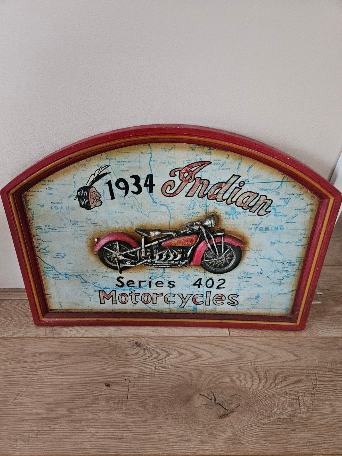 Vintage Indian Motorcycles Wanddecoratie - 1934 Series 402, Ophalen of Verzenden, Gebruikt, Motoren