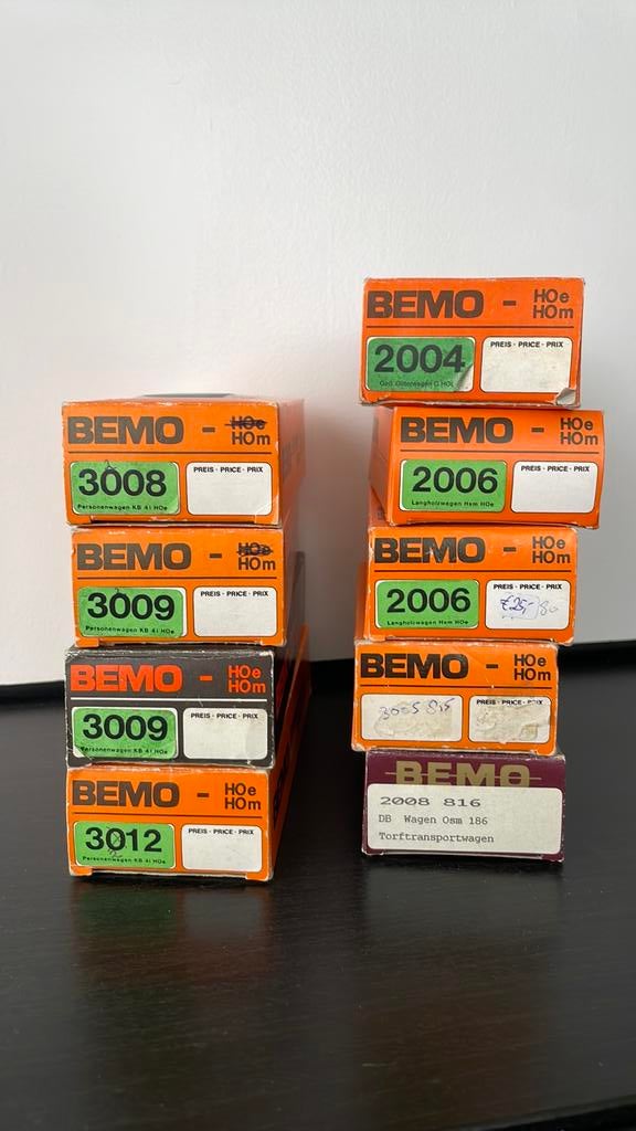 BEMO H0m smalspoor goederenwagens (9x), Ophalen of Verzenden, Gelijkstroom, Wagon, Overige merken