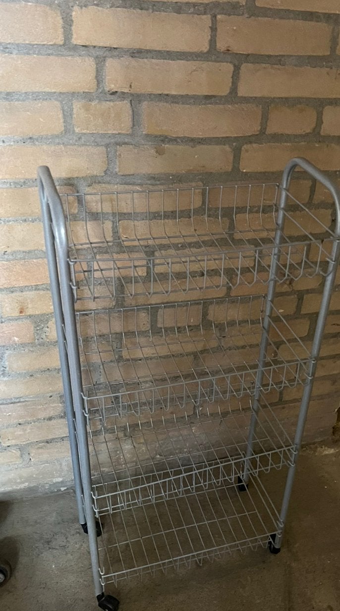 Trolley met mandjes + wieltjes, Ophalen, Zo goed als nieuw, Rechthoekig, Riet