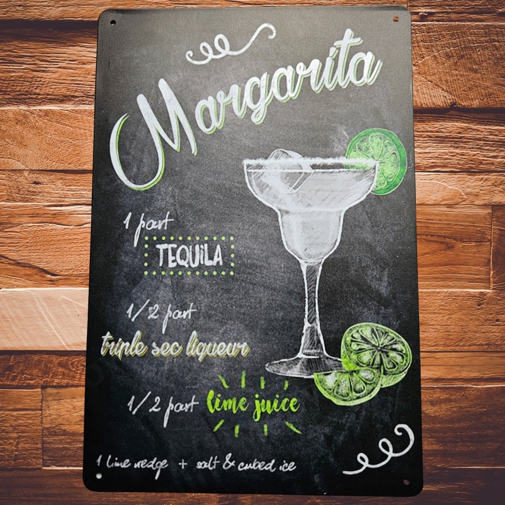 Metalen Wandbord Margarita Cocktail Recept Decoratie, D, Nieuw, Ophalen of Verzenden, D