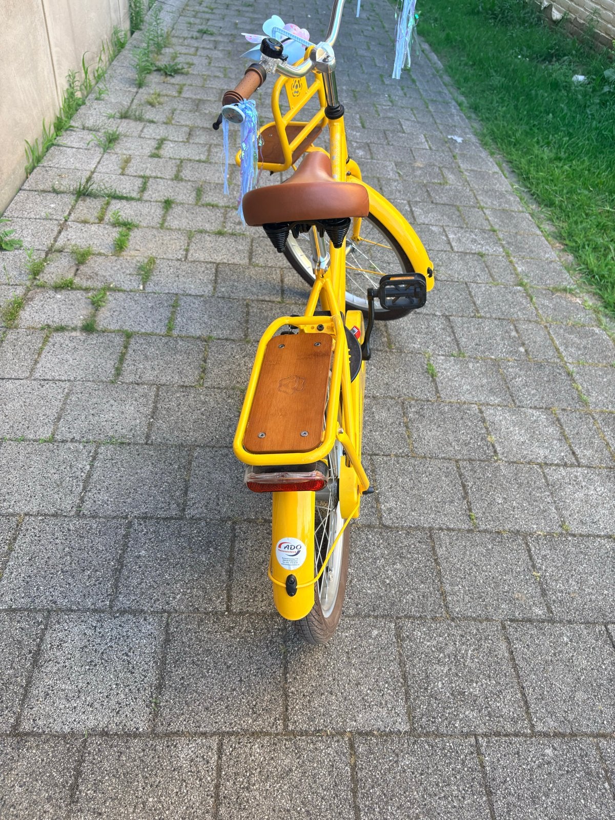 Gele Cooper kinderfiets met voordrager, Fietsen en Brommers, Fietsen | Kinderfietsjes, Gebruikt, 16 tot 20 inch, Terugtraprem