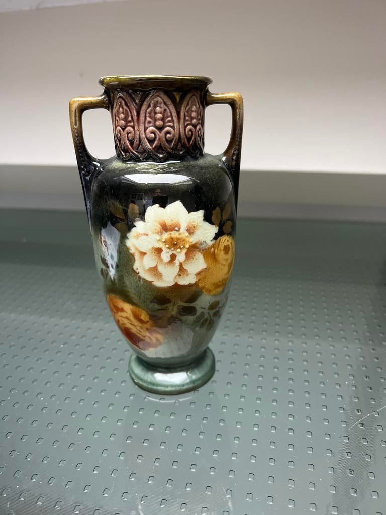 Antieke art nouveau of jugendstil vaas met  handvatten, Antiek en Kunst, Antiek | Vazen, Ophalen of Verzenden