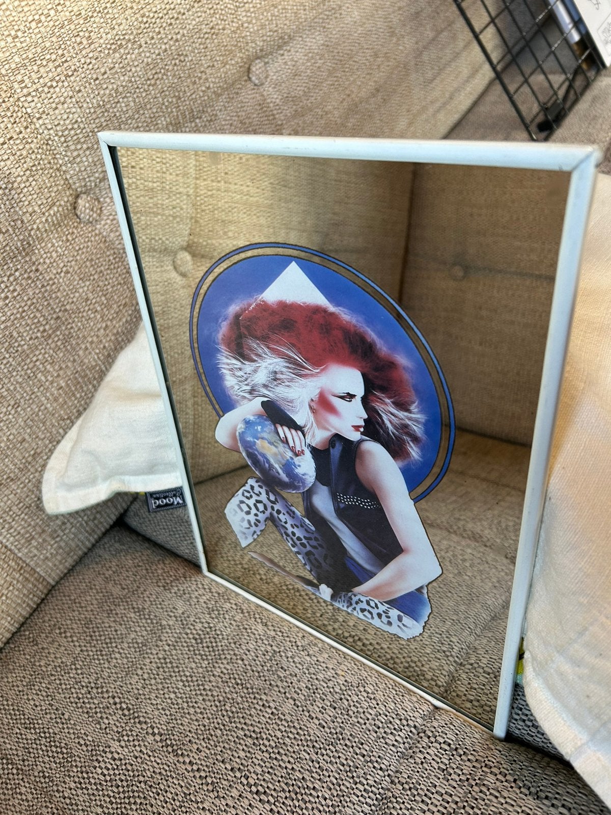 VINTAGE decoratie / kermis spiegel, Ophalen of Verzenden, Rechthoekig, Minder dan 50 cm, Minder dan 100 cm