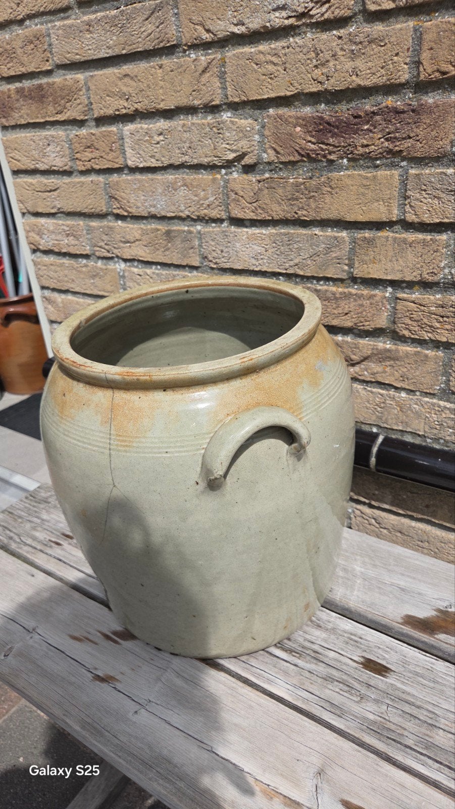 Oude Franse gres pot - 33 cm hoog, Antiek en Kunst, Antiek | Keramiek en Aardewerk, Ophalen