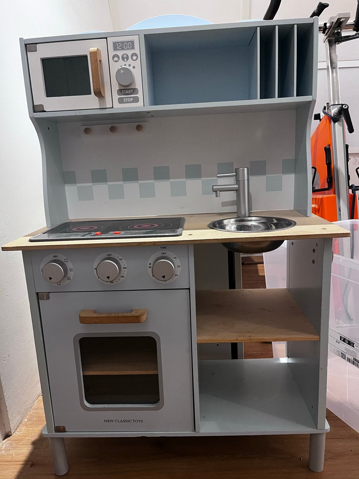 Houten Speelkeuken met Oven, Kookplaat en Magnetron, Ophalen, Gebruikt, Hout, Speelkeuken