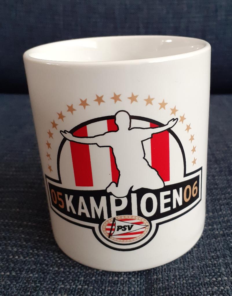 beker mok PSV kampioen eredivisie 2006 voetbal KNVB, Ophalen of Verzenden, Zo goed als nieuw, PSV, Overige typen