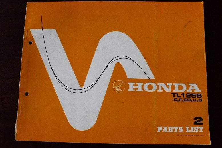 Honda TL125S E F ED U G 1976 motorcycle parts list TL 125, Ophalen of Verzenden, Honda