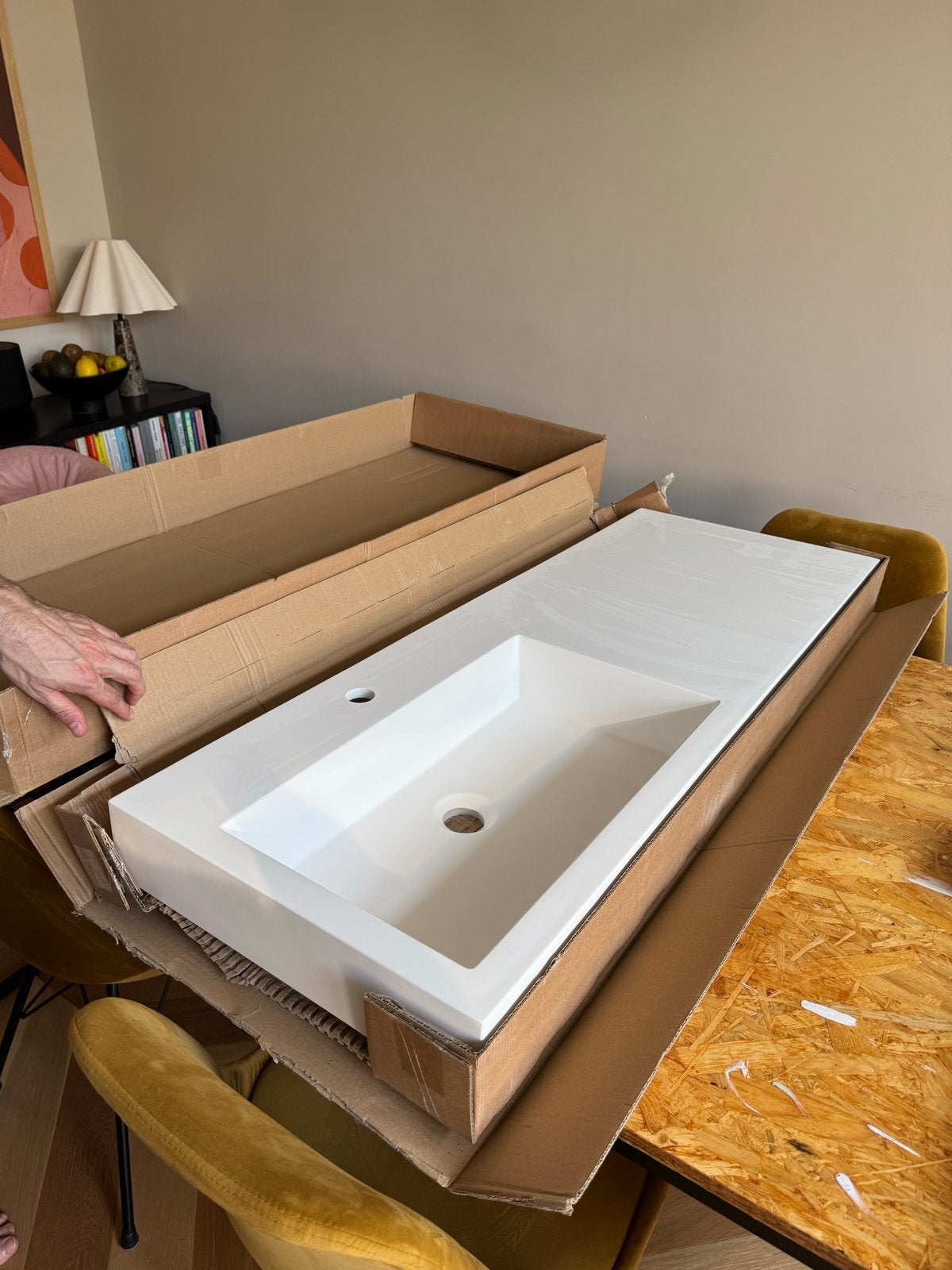 INK Momento wastafel 120x45cm, 1 wasbak links, nieuw, Ophalen, 100 tot 150 cm, Zo goed als nieuw, Minder dan 100 cm