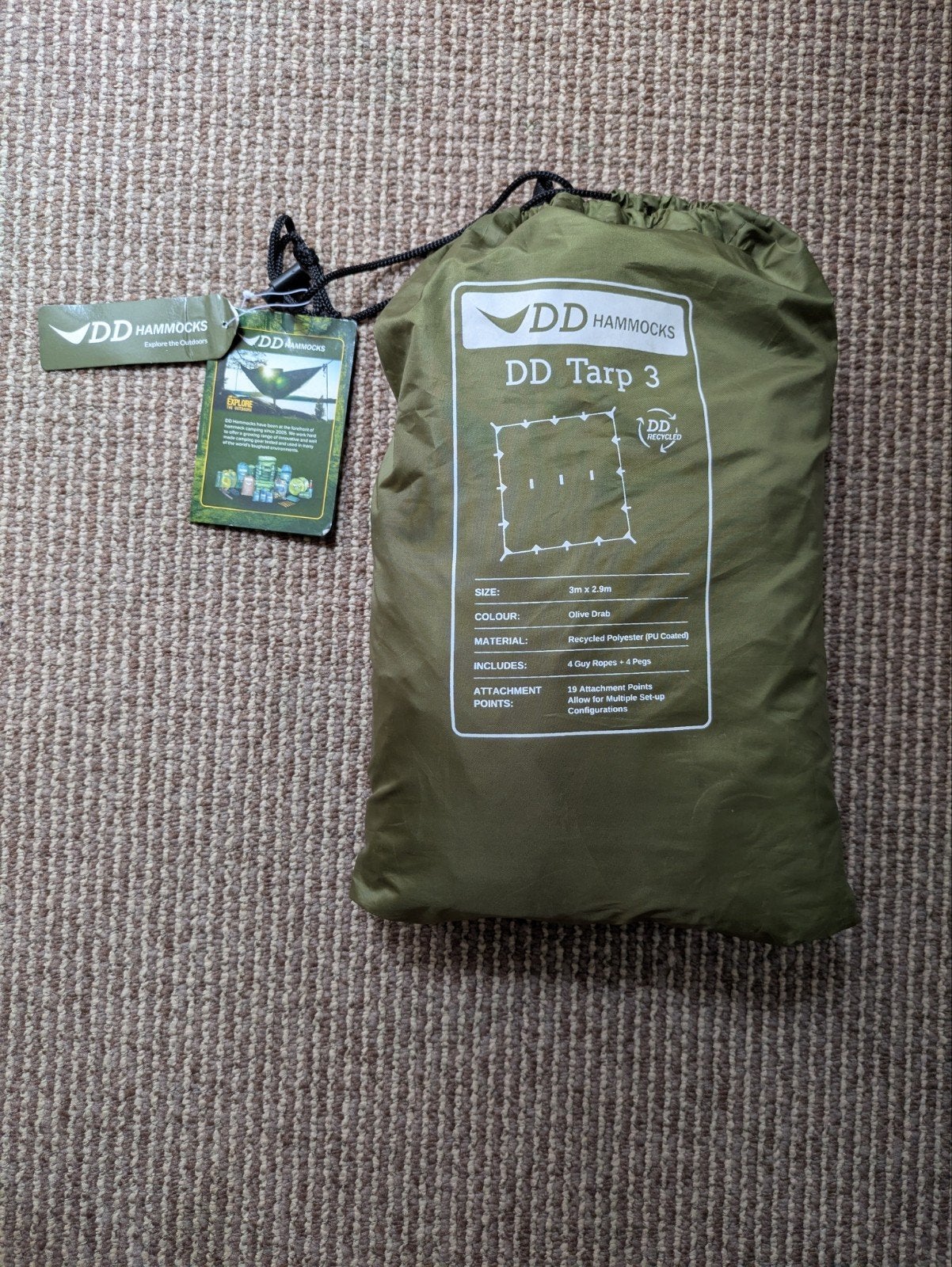 DD Tarp 3x3 - Nieuw en Compleet - DD hammocks, Caravans en Kamperen, Tenten, Nieuw, Ophalen of Verzenden