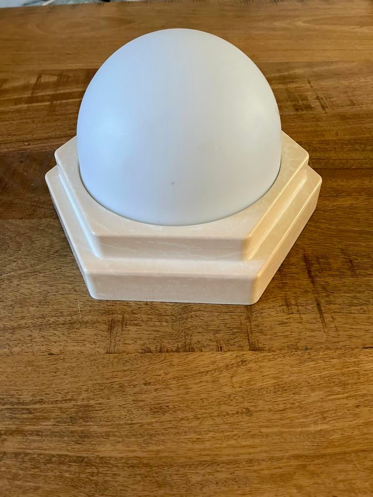 Vintage Herda hexagon plafonnière. Herda plafondlamp, Ophalen of Verzenden, Zo goed als nieuw, Glas