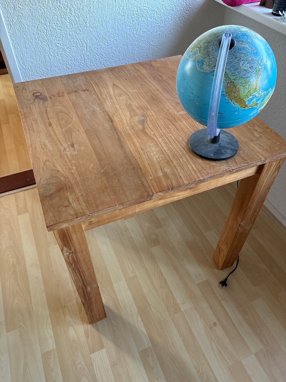 Massief teak houten eettafel/bijzettafel, Huis en Inrichting, Tafels | Eettafels, Ophalen, Gebruikt, Vierkant, 50 tot 100 cm