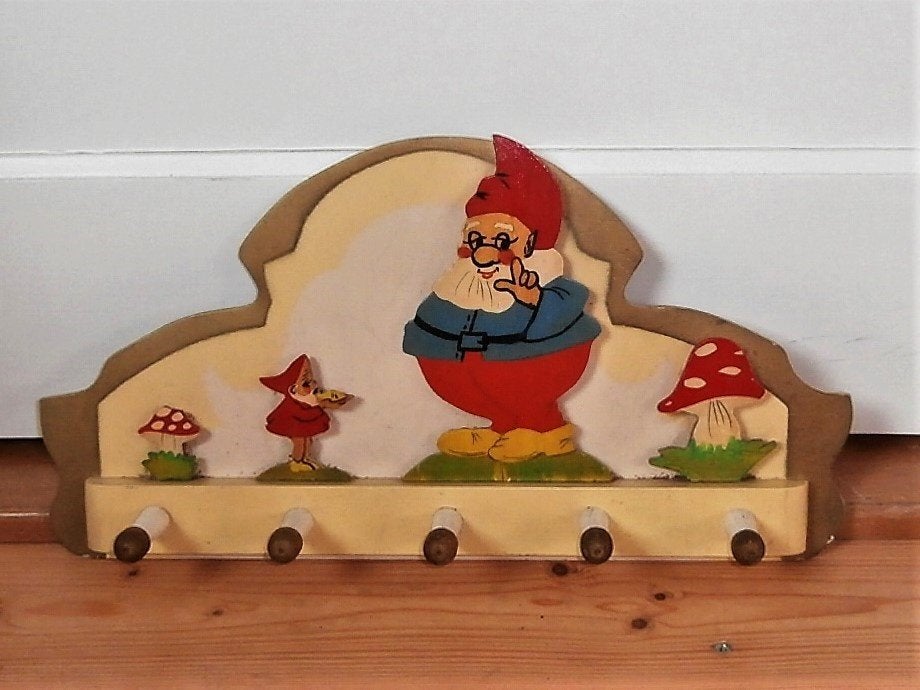 Kinderkapstok, kapstok voor babykamer, kabouterkapstok retro, Wandkapstok, Gebruikt, Ophalen of Verzenden, Minder dan 100 cm