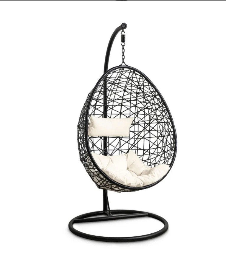 hangstoel swing met standaard 104x200 cm, Ophalen, Zwart, Zo goed als nieuw, Metaal