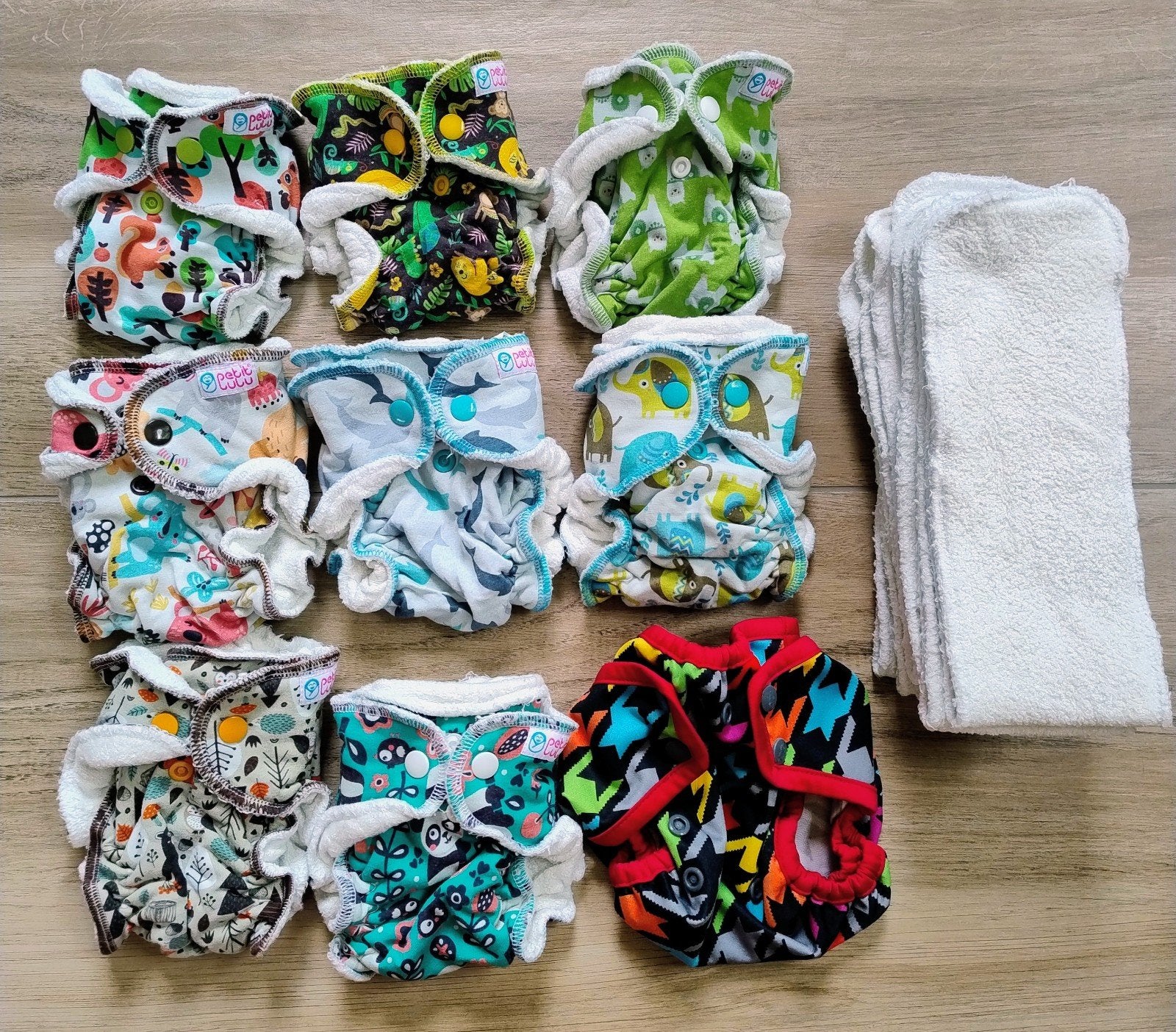 Petit Lulu newborn wasbare luiers + Rumparooz overbroekje, Ophalen of Verzenden, Zo goed als nieuw