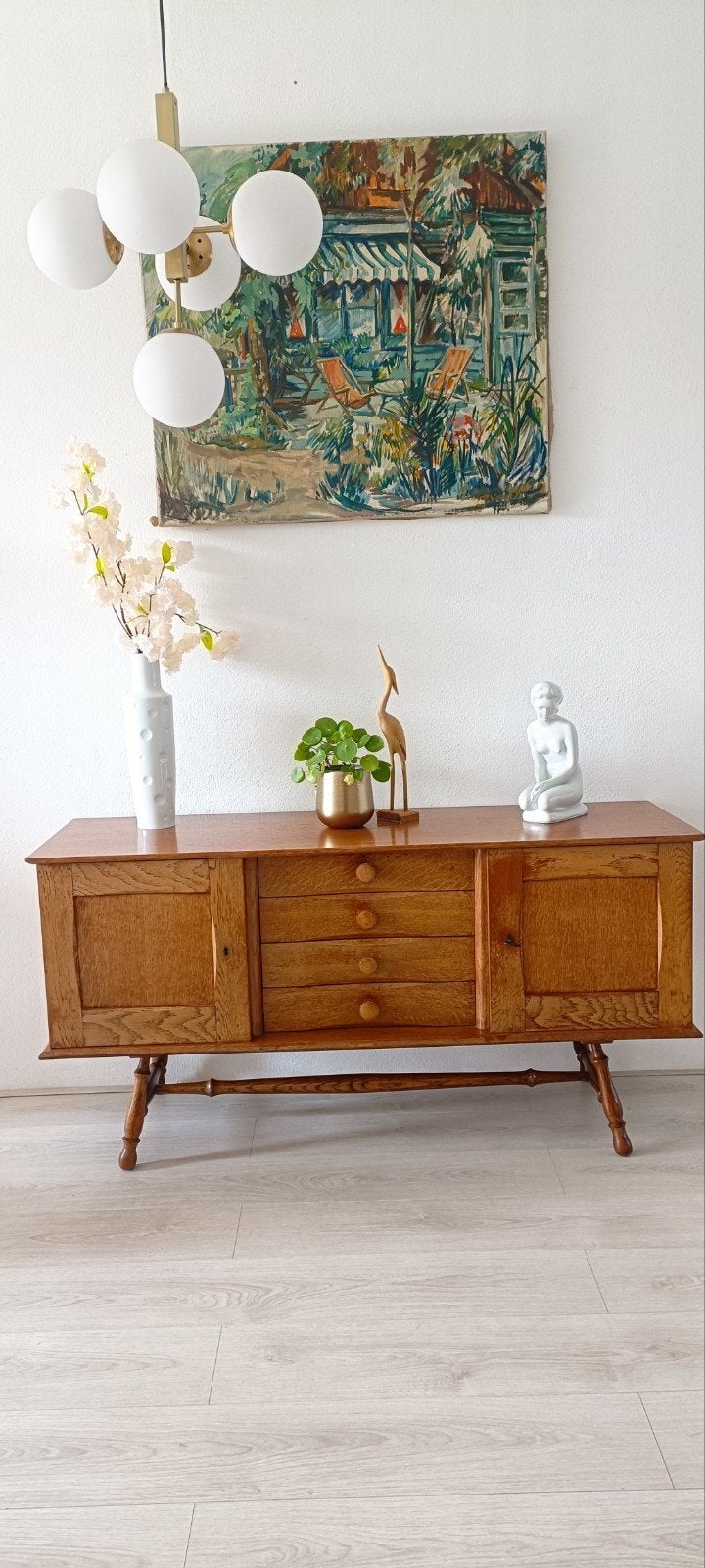 Vintage massief houten dressoir, Ophalen
