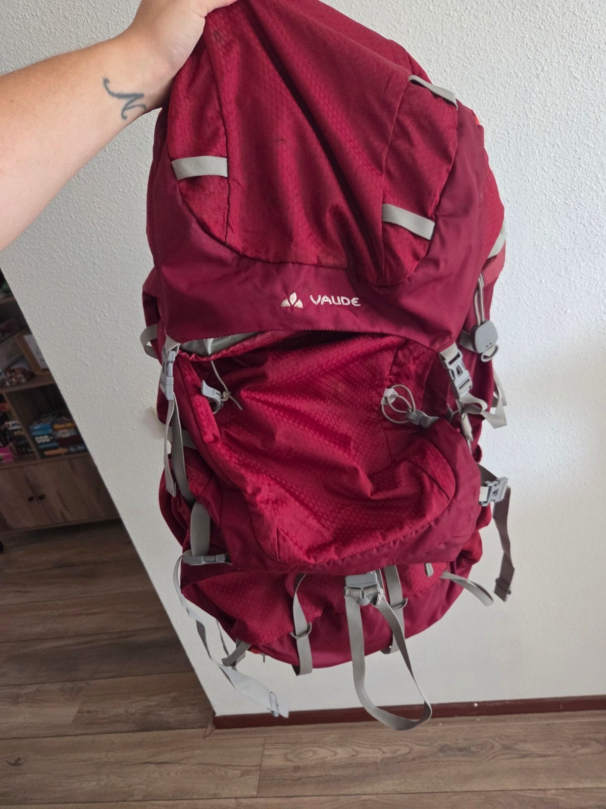 Rode Vaude Tergolight Comfort Rugzak Backpack 60+10 liter, Ophalen of Verzenden, Zo goed als nieuw, Rugzak