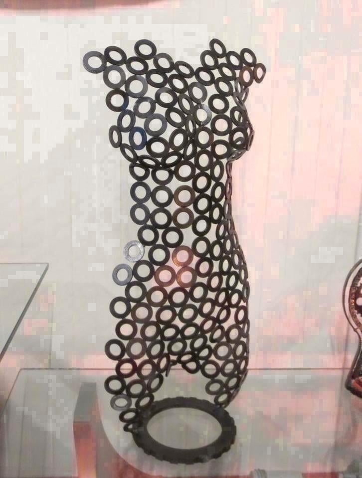 Metal art, torso gitaar upcycling Industriële kunst, Antiek en Kunst, Kunst | Designobjecten, Ophalen of Verzenden