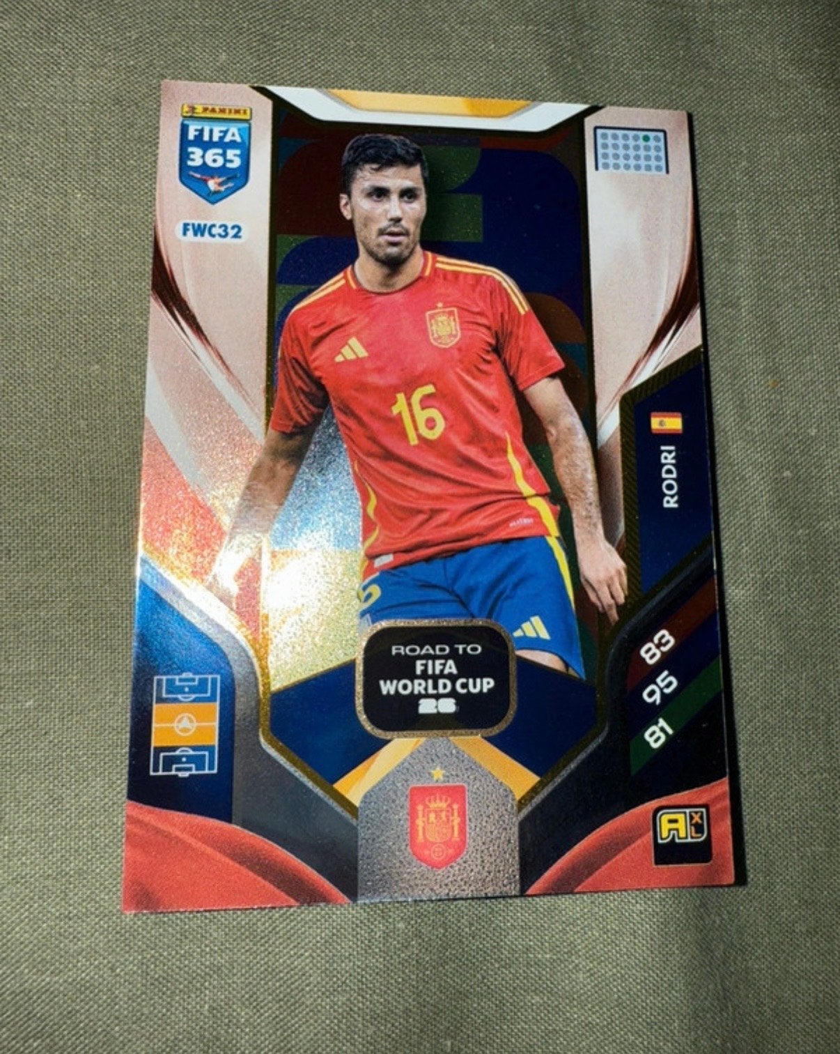 Panini FIFA 365 Adrenalyn XL FWC32 Rodri Spelerskaart, Ophalen of Verzenden, Zo goed als nieuw, Buitenlandse clubs, Spelerskaart