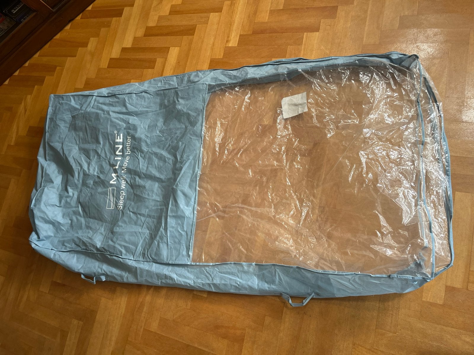 M-Line matras hoes/beschermer, Blauw, Ophalen of Verzenden, 200 cm, Stof