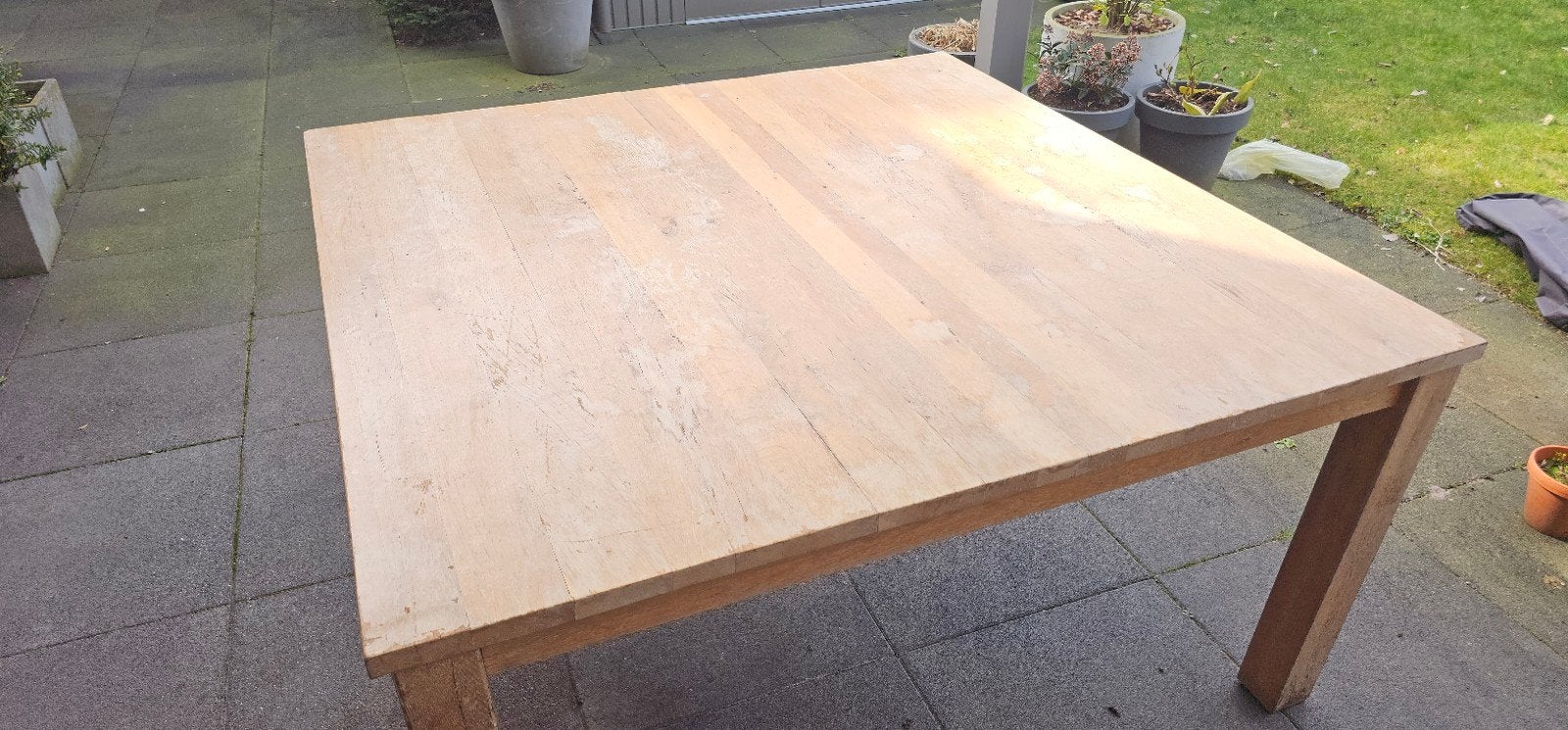 Tuintafel tafel 1.50x1.50meter 150cm, Ophalen, Gebruikt, Vierkant, Hout