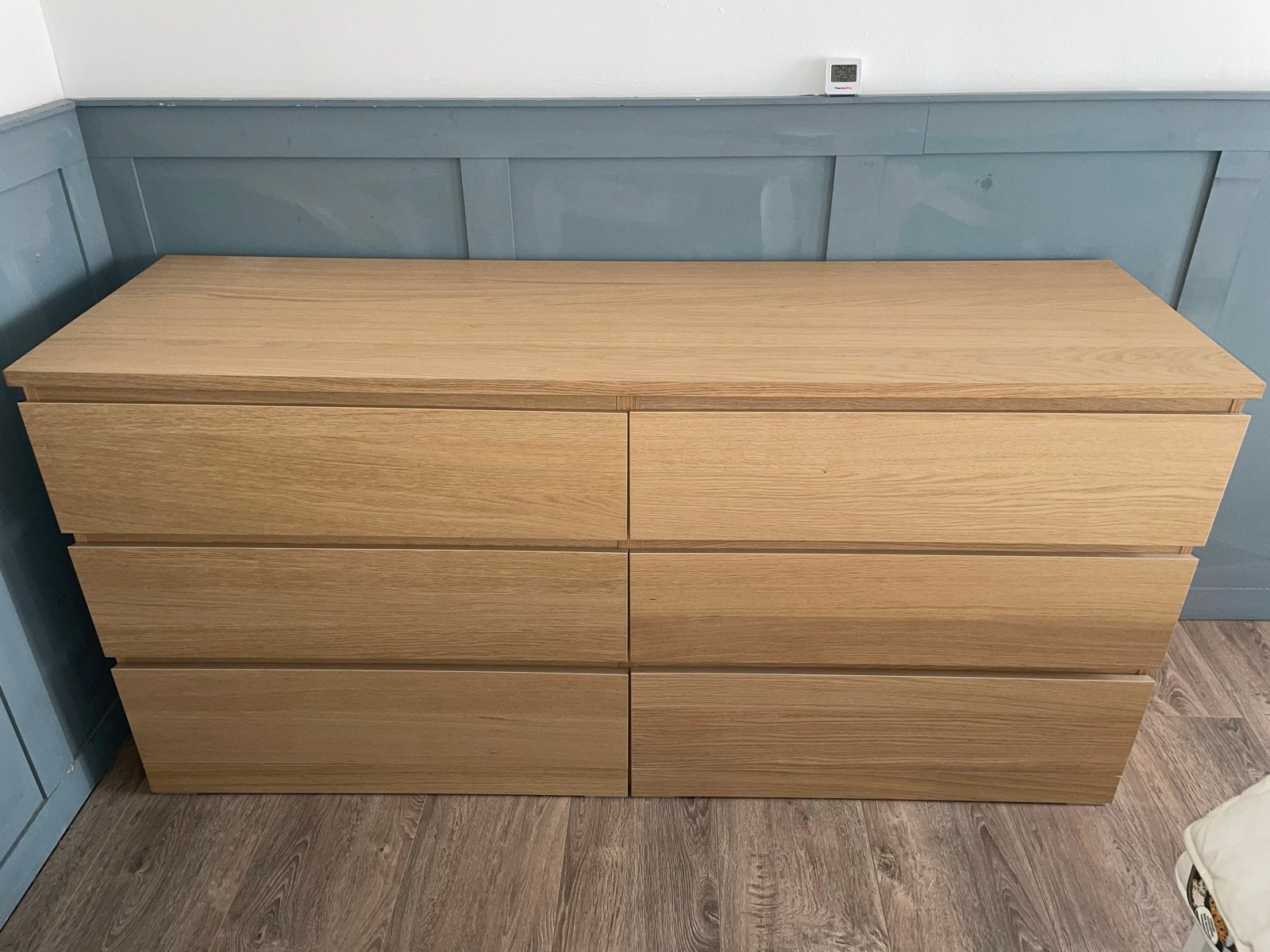 Ikea MALM Ladekast met 6 lades, eiken, 160x78cm, Ophalen, 5 laden of meer, 150 tot 200 cm, Eikenhout