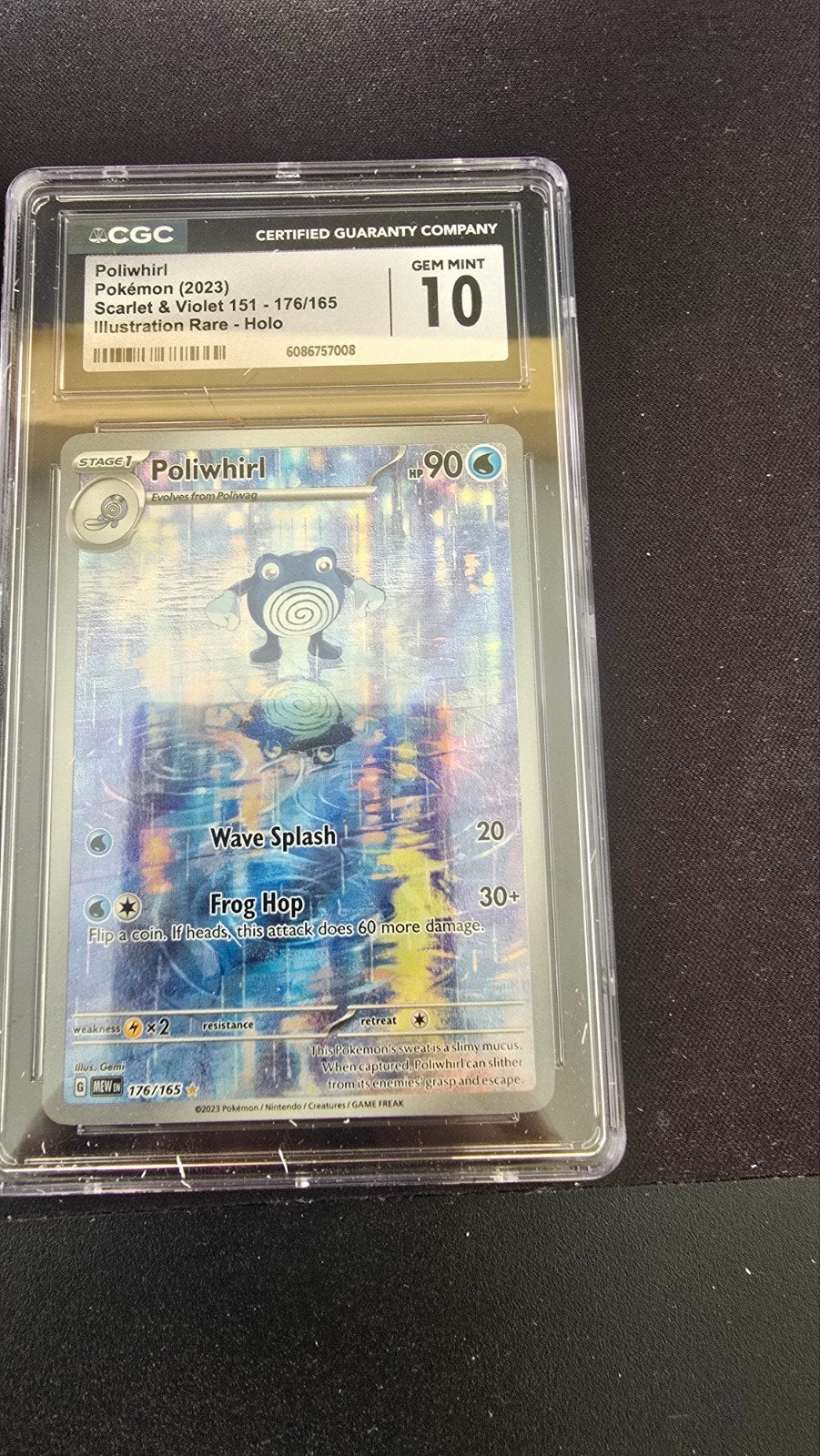 Poliwhirl Pokémon Kaart CGC Gem Mint 10 - Scarlet & Violet, Ophalen of Verzenden, Nieuw, Losse kaart, Foil