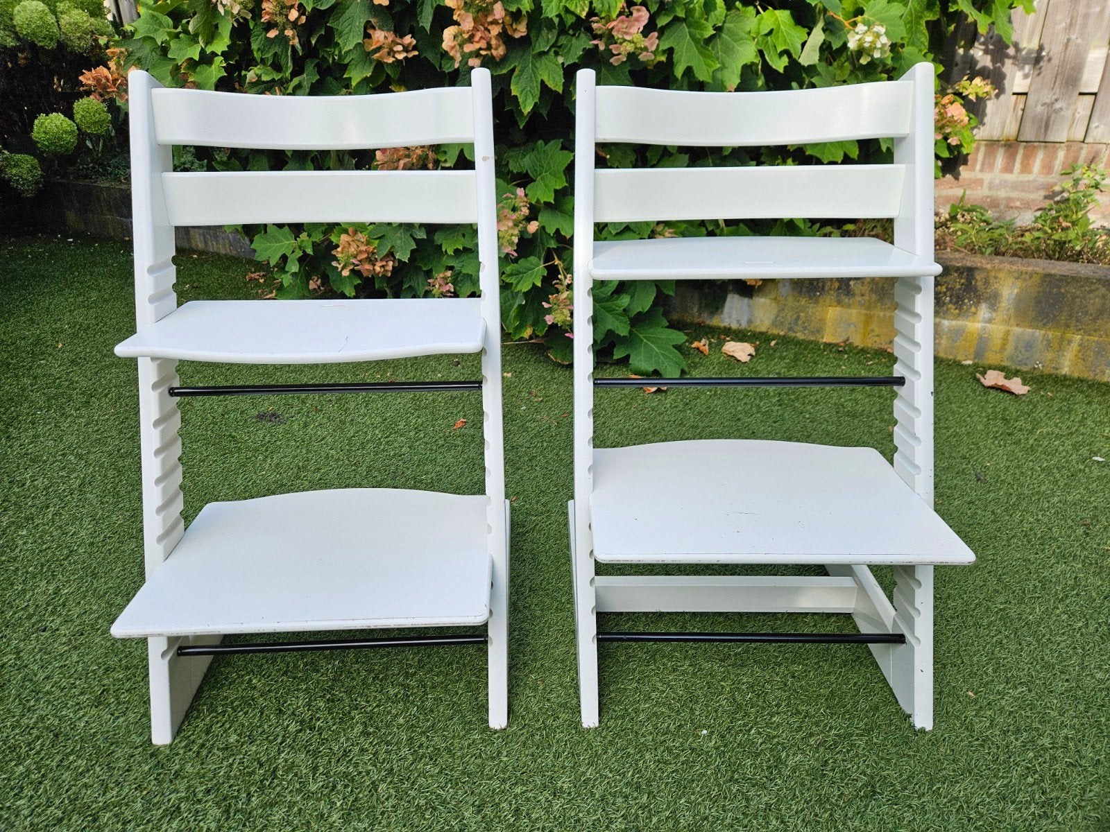Twee Stokke Tripp Trapp meegroeistoelen - Wit, Ophalen, Gebruikt, Meegroeistoel, Aanschuifbaar