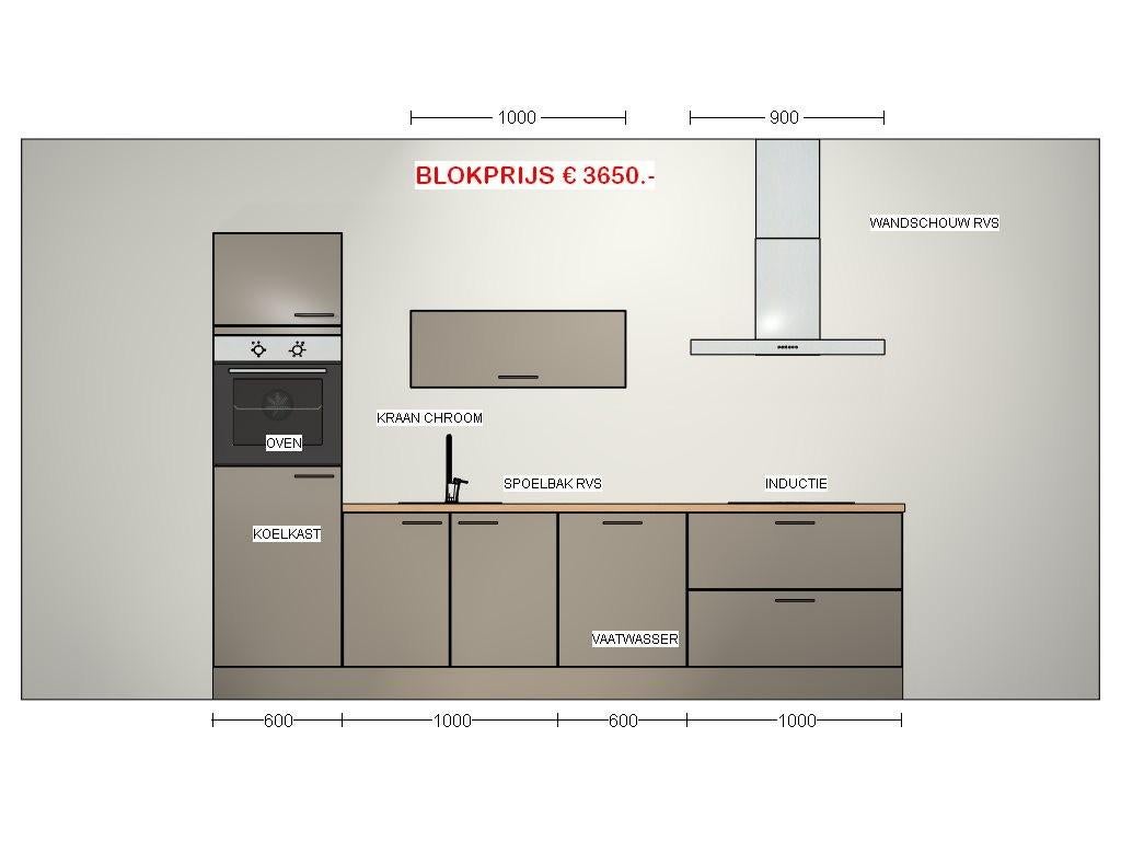 Blok keukens diverse modellen, Ophalen, Overige kleuren, Nieuw, Enkelwandige keuken
