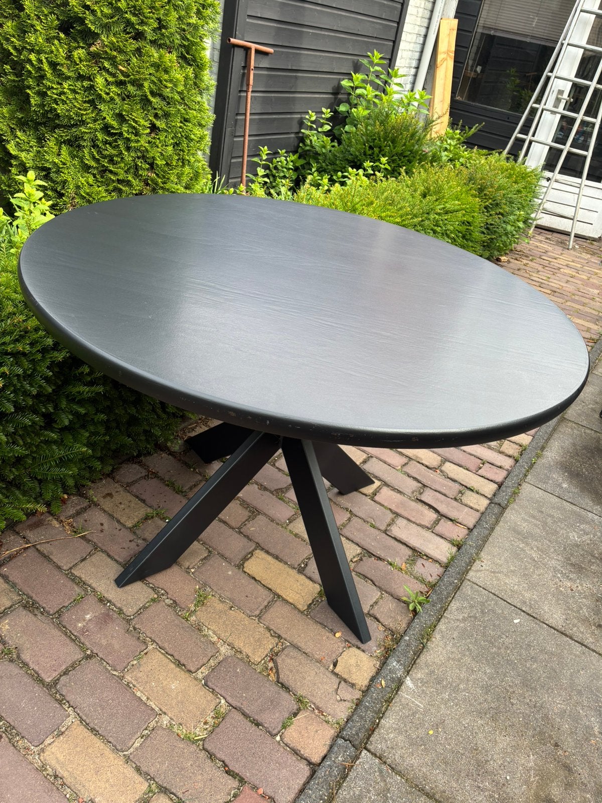 Ronde eettafel, Ophalen, 100 tot 150 cm, Rond, Zo goed als nieuw
