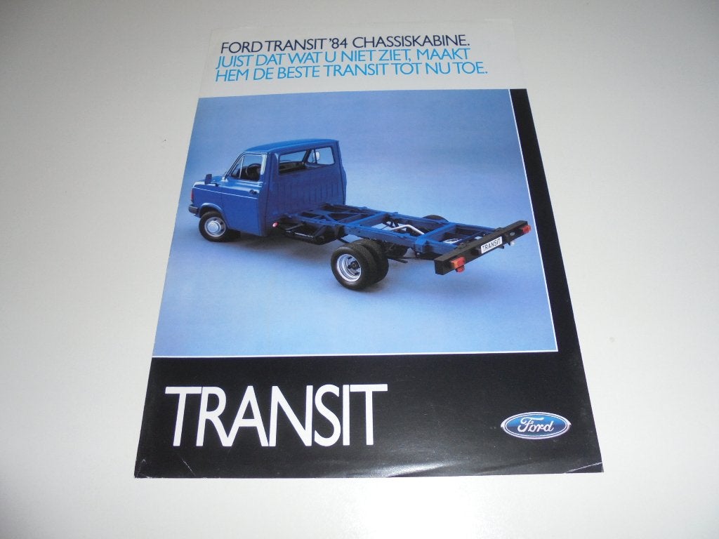 leaflet Ford transit chassiskabine  1984, Ophalen of Verzenden, Gelezen, Ford