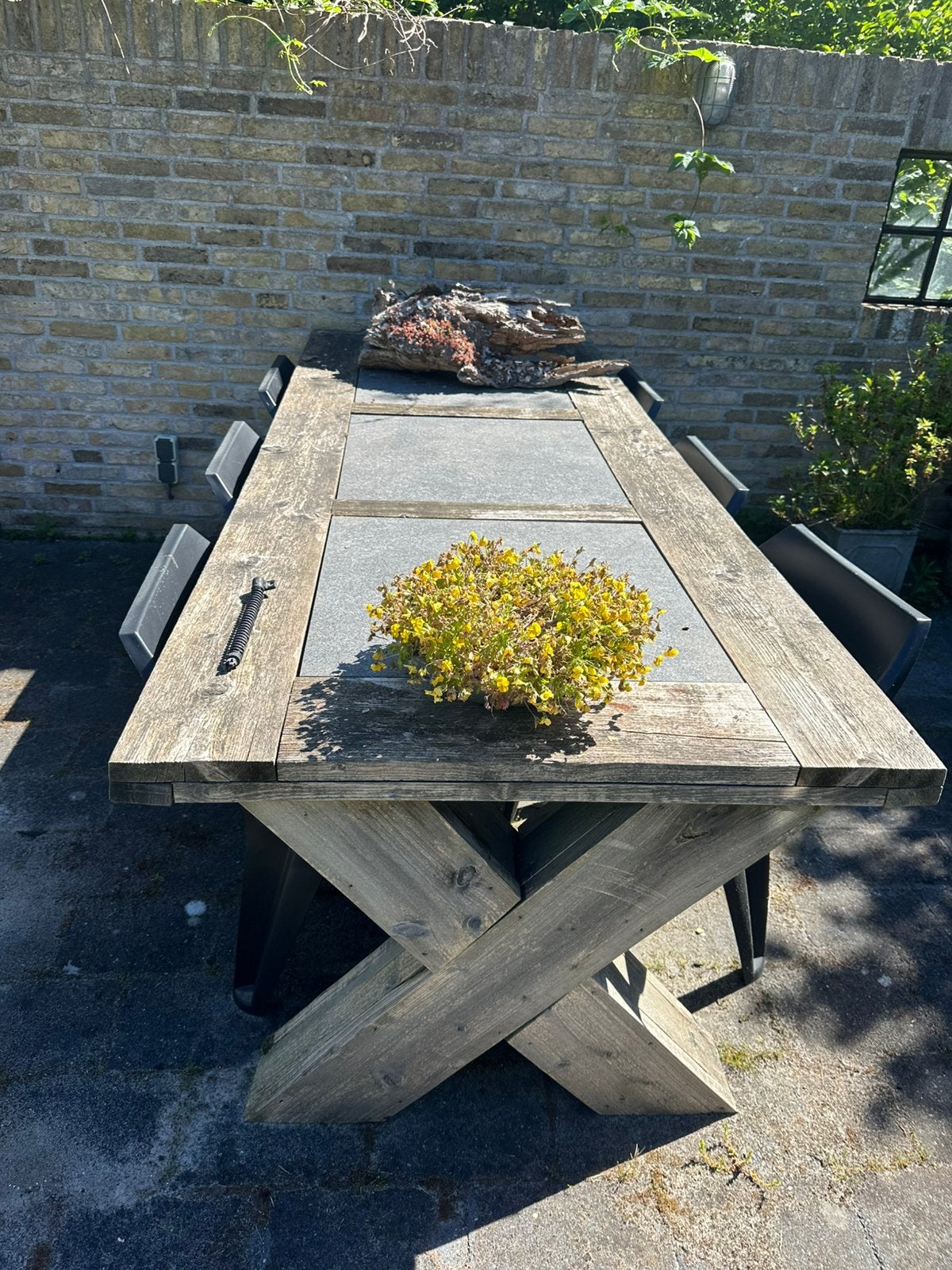 Tuintafel, Ophalen, Gebruikt, Rechthoekig, Hout