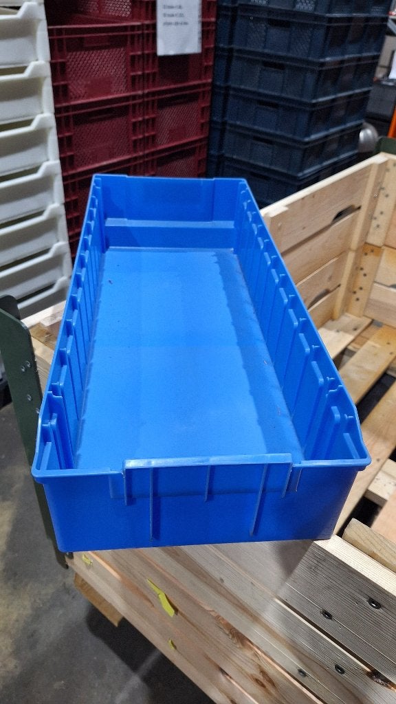 magazijnbakken Schafer Blaauw 58,5x24x11,5 cm, Ophalen, Gebruikt, Industriepark 2a 9351PA Leek, H.O.Albert Ale Slotema