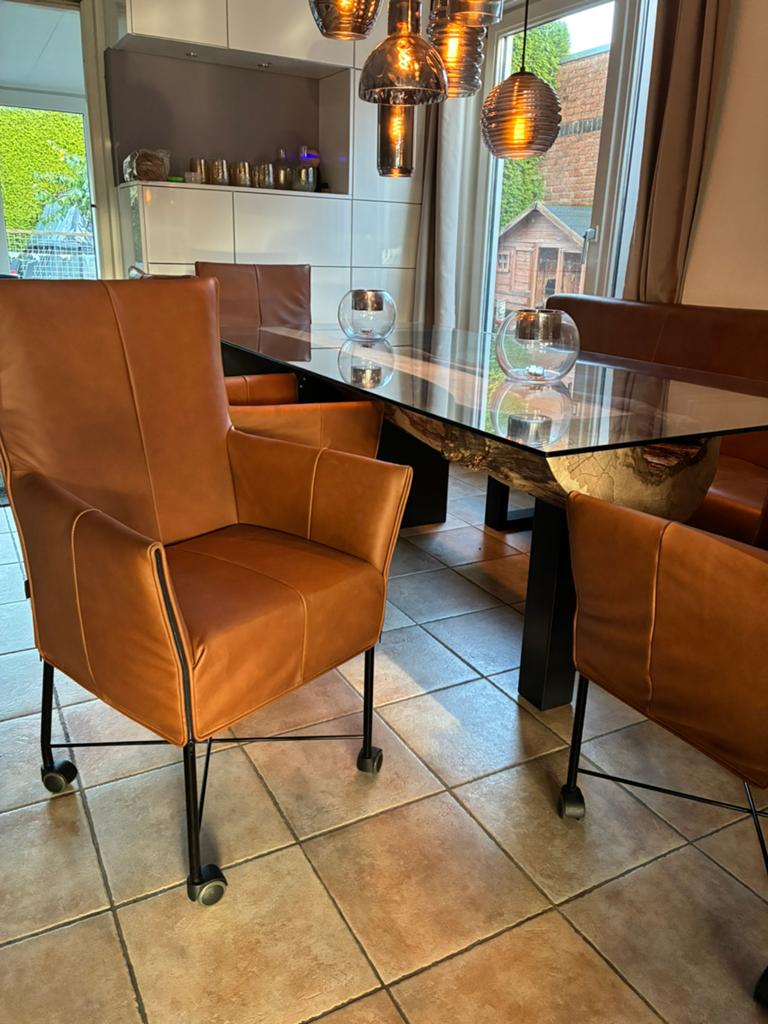 4 Montis Chaplin Stoelen Rancho Leer, Ophalen, ., Leer, Zo goed als nieuw