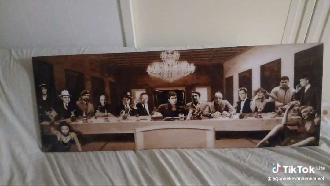 Canvas: The Last Supper met beroemdheden, Huis en Inrichting, Woonaccessoires | Schilderijen, Tekeningen en Foto's, Ophalen, 100 tot 125 cm