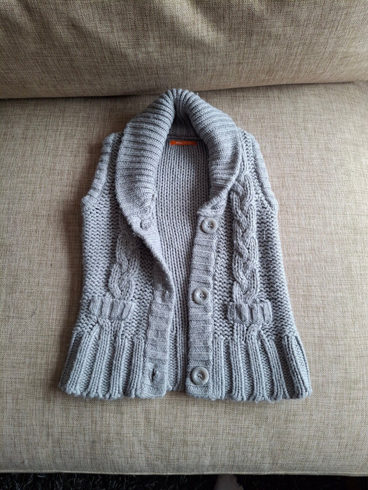 Hema gebreid vestje meisje maat 122/128, Ophalen of Verzenden, Gebruikt, Meisje, Trui of Vest