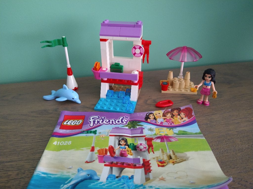 Lego Friends 41028 Emma's reddingspost strandwacht dolfijn, Lego, Friends, Ophalen of Verzenden, Zo goed als nieuw