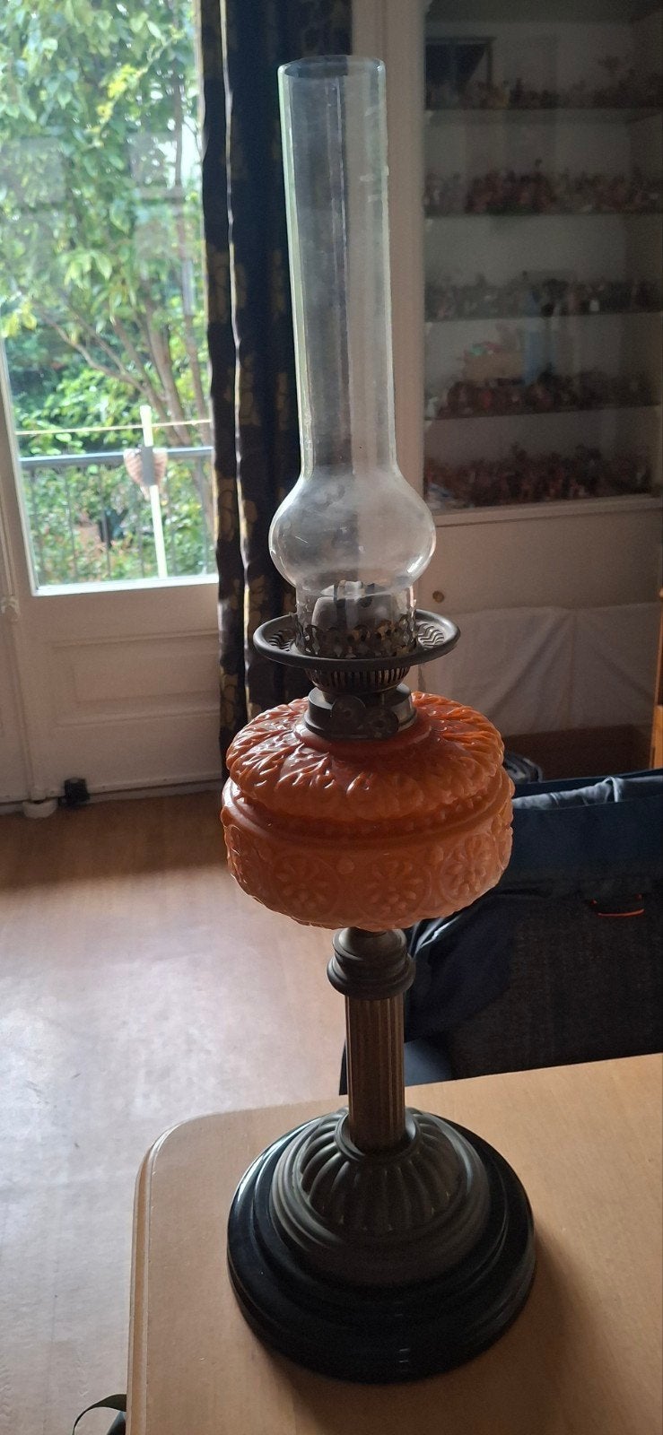Antieke Olielamp - 75 cm hoog, Antiek en Kunst, Ophalen