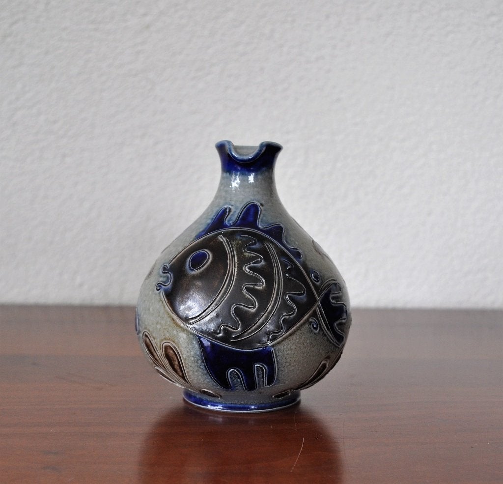 Vintage Kannetje Vis 11 cm Westerwald ?, Ophalen of Verzenden