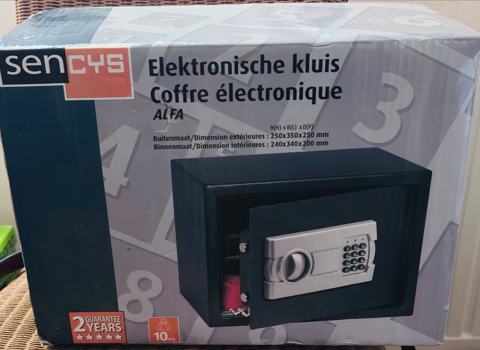 Nieuwe Sencys Elektronische Kluis - ALFA model, Huis en Inrichting, Brandblussers en Brandkasten, Ophalen, Nieuw, Brandkast