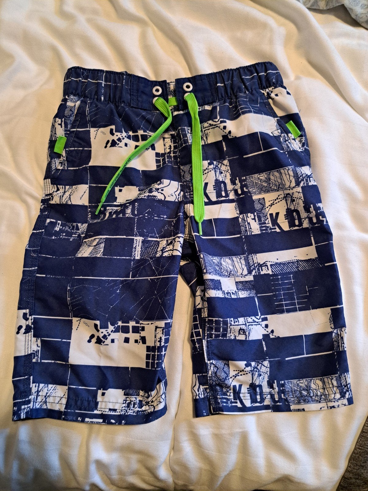WE Zwembroek Jongen Maat 134 Blauw/Wit, Gebruikt, WE, Ophalen of Verzenden, Maat 164