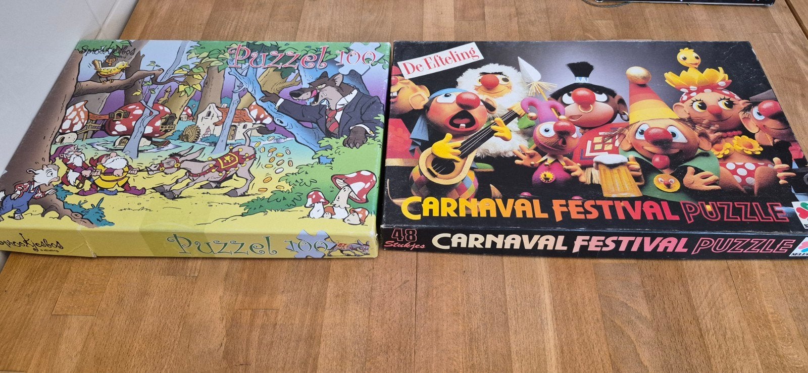 2 vintage Efteling Puzzels Sprookjesbos & Carnaval Festival, Verzamelen, Ophalen of Verzenden, Gebruikt, Overige typen