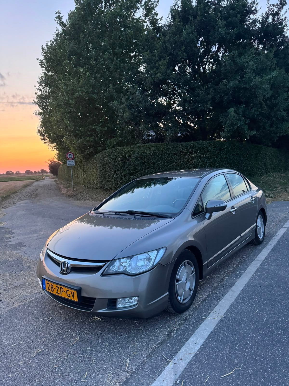 Honda Civic Aoutmatische  1.3 Vtec Hybrid 4DR C-tr. 2008 Gri, Auto's, Origineel Nederlands, 22 km/l, Sedan, 1339 cc