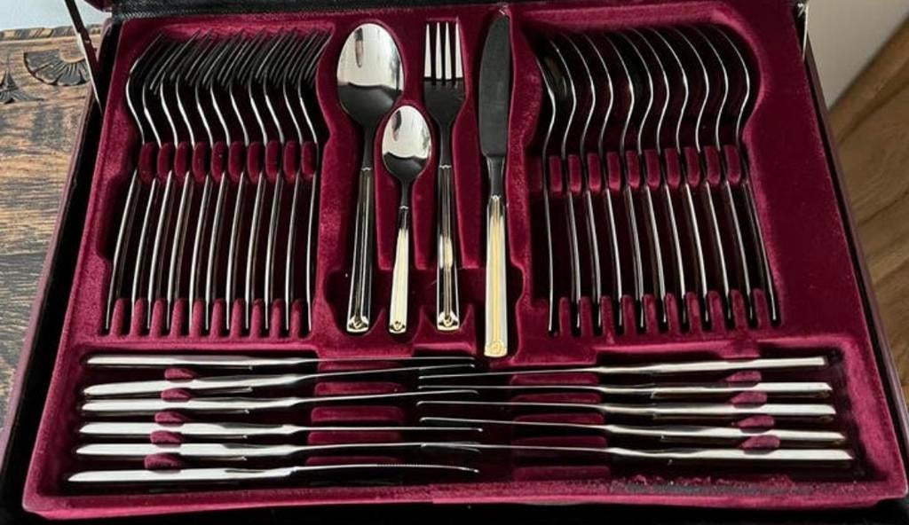 72 delig Nivella Solingen bestekset - edelstaal /24K.gold, Huis en Inrichting, Keuken | Bestek, Ophalen, Zo goed als nieuw, Rvs of Chroom