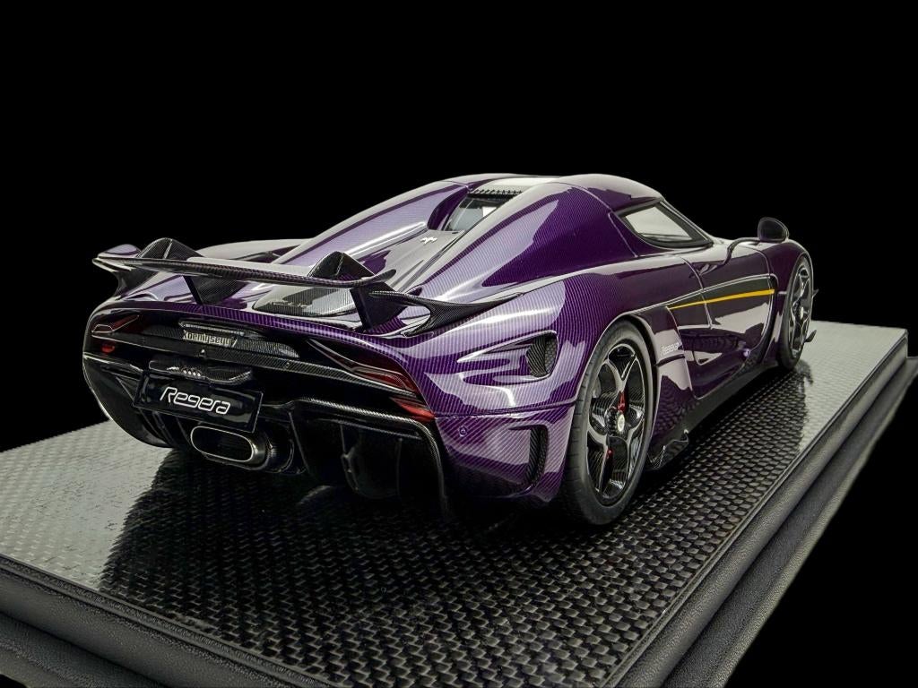 Koenigsegg Regera KAQ Paars Carbon 1:18 FrontiArt Pre-Order, Hobby en Vrije tijd, Modelauto's | 1:18, Ophalen of Verzenden, Nieuw