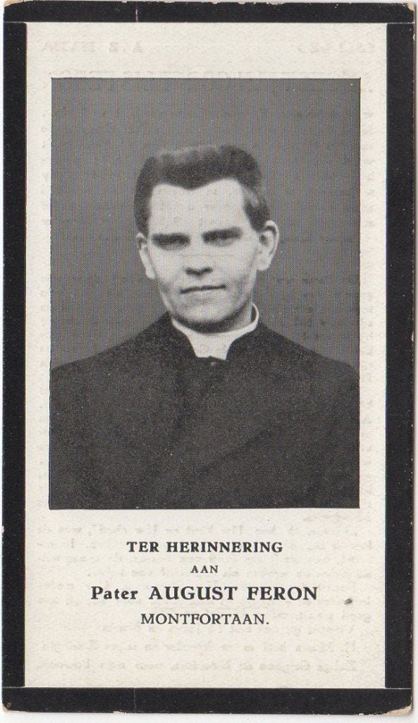 Pater August Feron 1891 Letterade + 1935 Hoensbroek, 43 jaar, Verzamelen, Verzenden