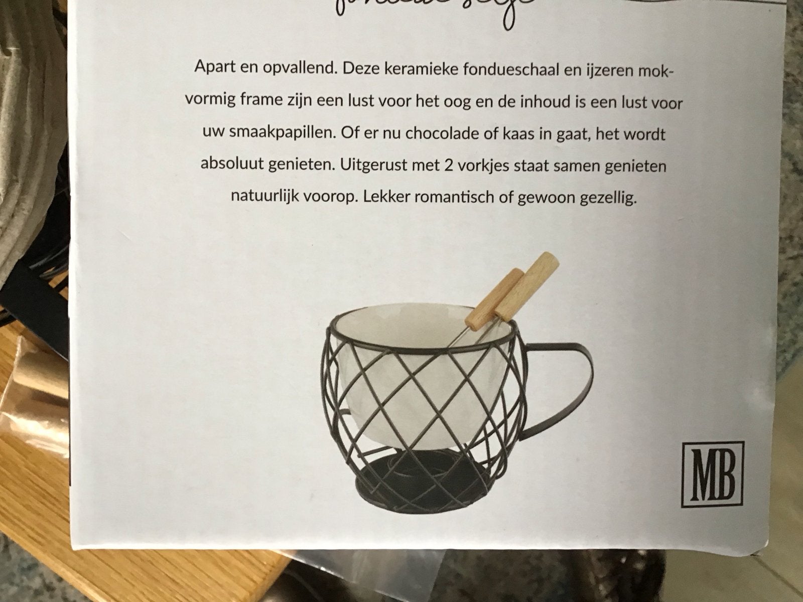 MB Fondue Setje - Keramische Fonduekom met IJzeren Frame, Overige typen, Nieuw, Ophalen of Verzenden, Steen/keramiek