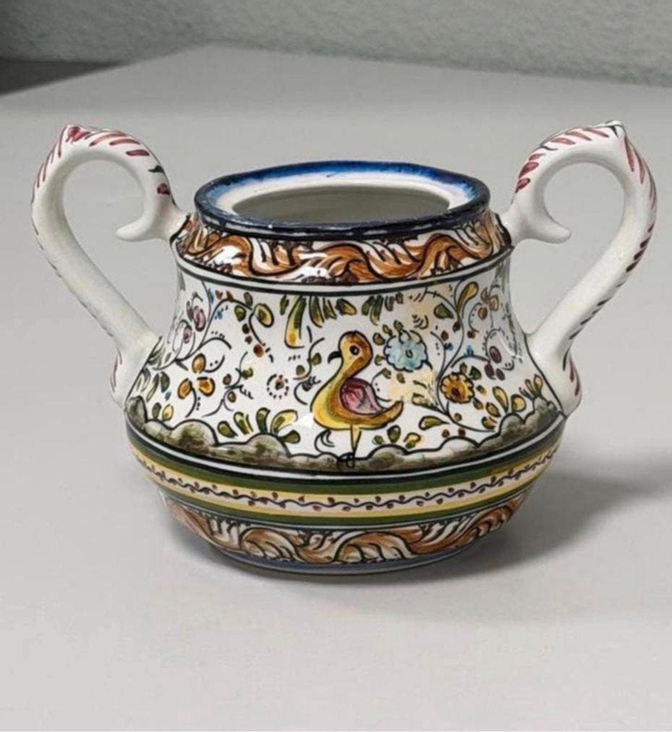 Prachtige Vintage Handgeschilderde Coimbra Suikerpot – 15 cm, Ophalen of Verzenden
